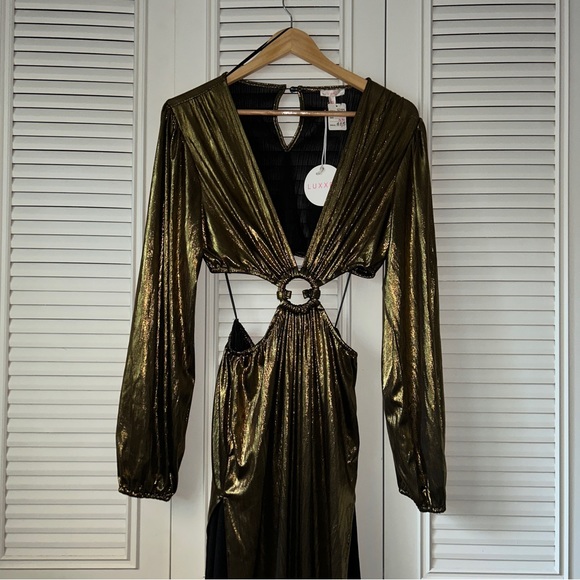 Luxxel | Dresses | Beyonces Renaissance Inspired Gold Metallic Dress ...